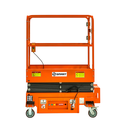 Подъемник ножничный несамоходный SJY-0.3-3.9 (220V, 300 кг, высота подъема 3,9 м) SMART