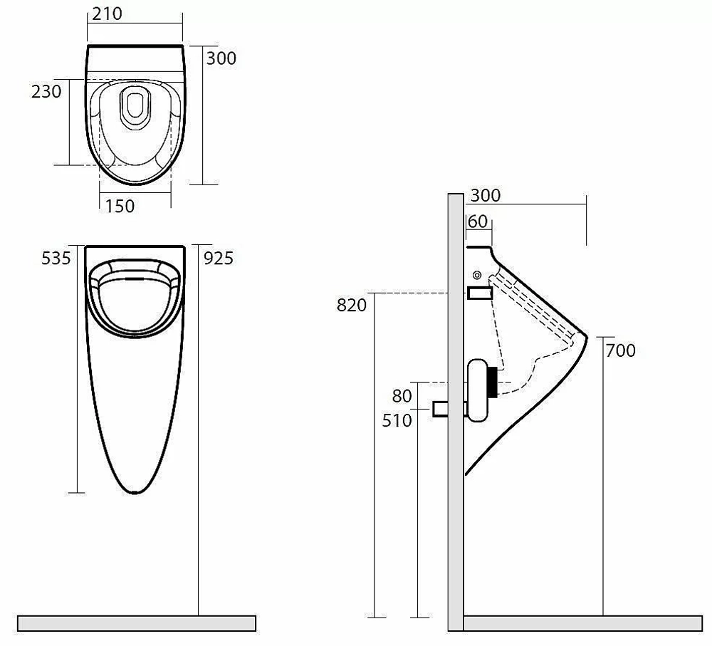 Писсуар подвесной Kerasan Aquatech 3735