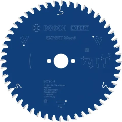 Пильный диск по дереву 165x20x2.6/1.6x48T BOSCH 2608644024