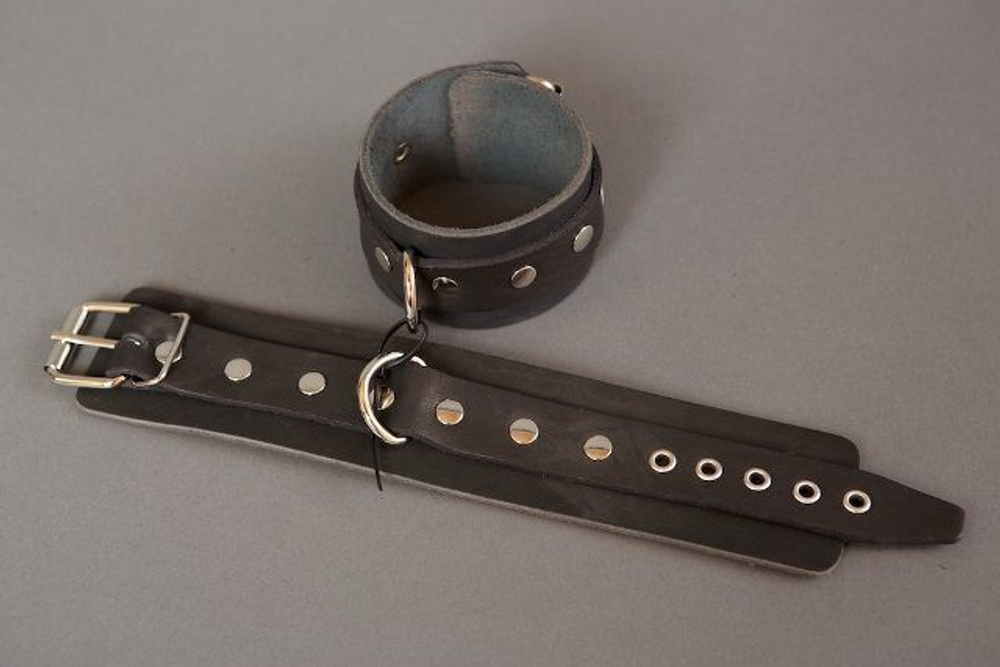 Чёрные кожаные поножи без подкладки (Цвет: черный)