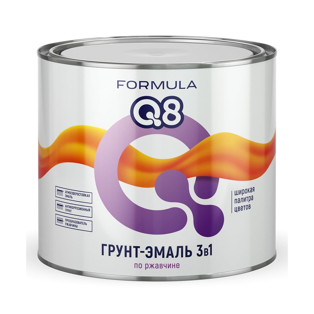 ГРУНТ- ЭМАЛЬ ПО РЖАВЧИНЕ "FORMULA Q8" матовая,  ГОЛУБАЯ  1,9 КГ (1/6), 52025