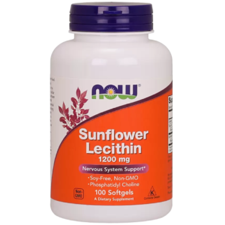 NOW Sunflower Lecithin 1200 мг 100 желатиновых капсул