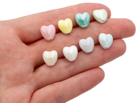 Бусина "Сердце" 10мм, керамика (уценка)