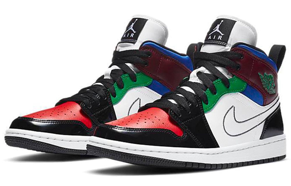 Air Jordan 1 Mid Se "Black White Multi Color" Women"s
