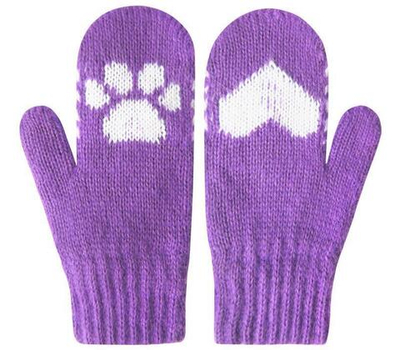 Варежки "Лапки" сиреневый р.10, 1 шт.
