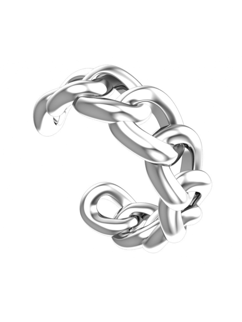 Кафф-цепь из серебра 4 мм