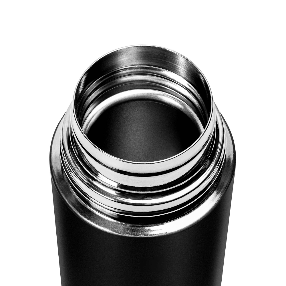 Термос Relaxika 101 (0,35 литра), черный (стикерпак "Красоты России")