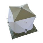 Палатка зимняя куб СЛЕДОПЫТ &quot;Premium&quot; 2,1х2,1 м, S по полу 4,4 кв.м, 3 слоя, цв. оливковый/белый