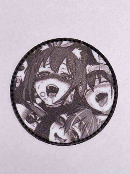 Шеврон Аниме Охегао Круглый (8 см) (G)