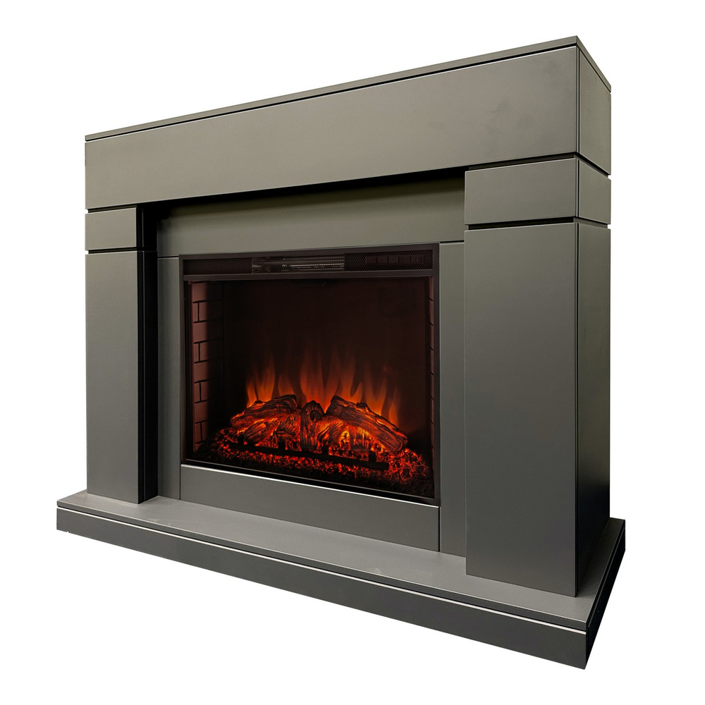 Электрокамин RealFlame Lindelse 26 GR серый, графит c очагом Epsilon 26