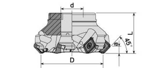Фреза торцевая AFM45S-SE13-D050-A22-Z05-H под пластину SEMT13T3...