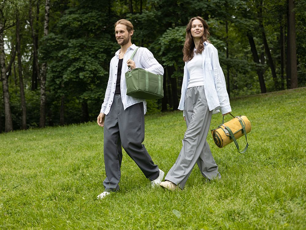 Плед для пикника и отдыха на пляже Smart Picnic, горчичный