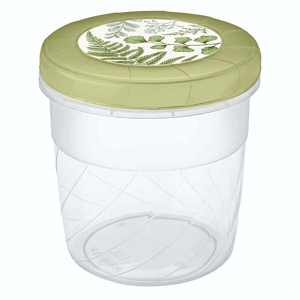 Банка с завинчивающейся крышкой с декором 1л (зеленый)
