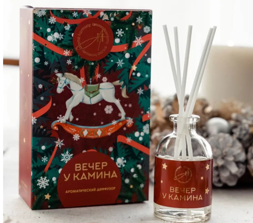 Диффузор-открытка ароматический Вечер у камина 50мл