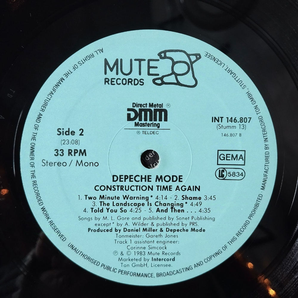 Винтажная виниловая пластинка LP Depeche Mode Construction Time Again (Germany 1983)