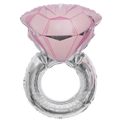 Фольгированный шар-фигура «Кольцо с бриллиантом» розовый, 71 см