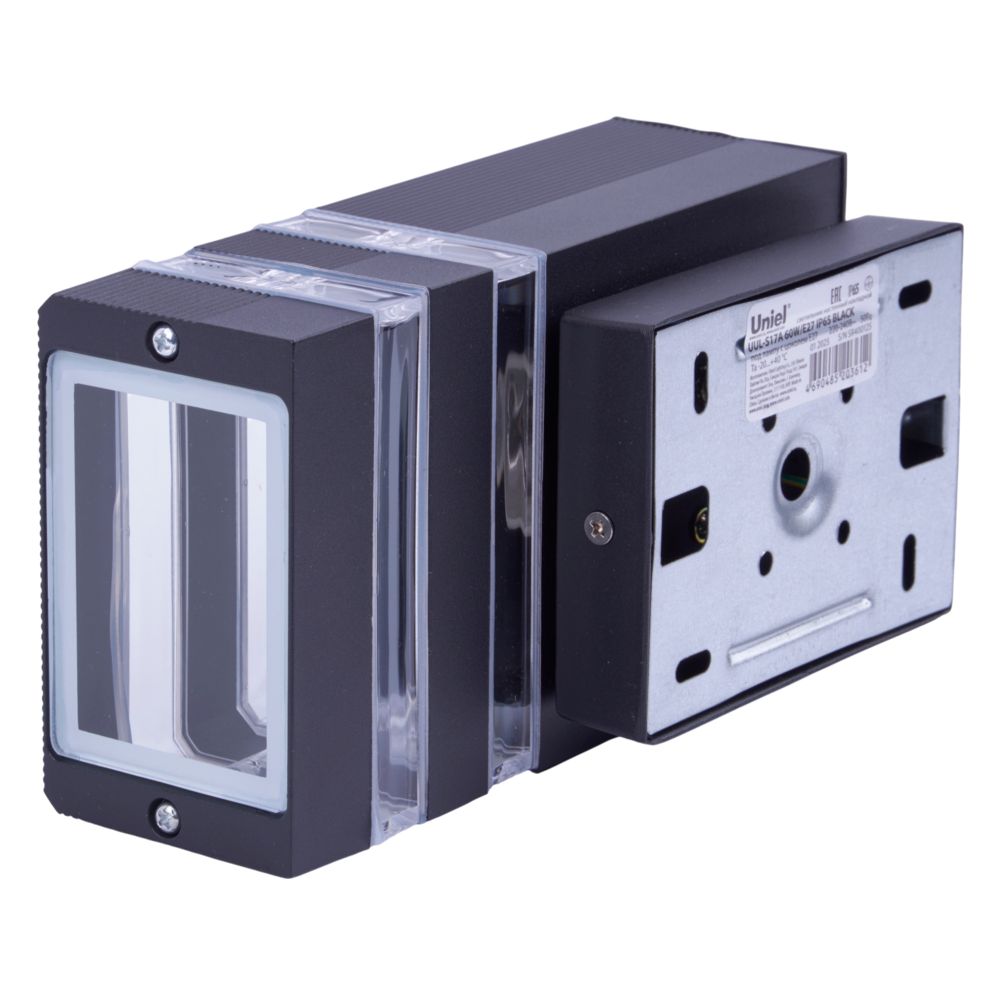 UUL-S17A 60W-E27 IP65 BLACK Светильник уличный. под лампу Е27. Архитектурный накладной. Корпус черный. TM Uniel