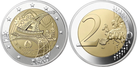 Франция 2 евро, 2024 Олимпийские игры - Эйфелева башня