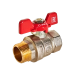 Кран шаровой полнопроходной ROMMER - 3/4" (ВР/НР, PN40, ручка-бабочка)