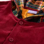 Рубашка YMKASHIX Velvet Button Det Бордовый-Горчичная