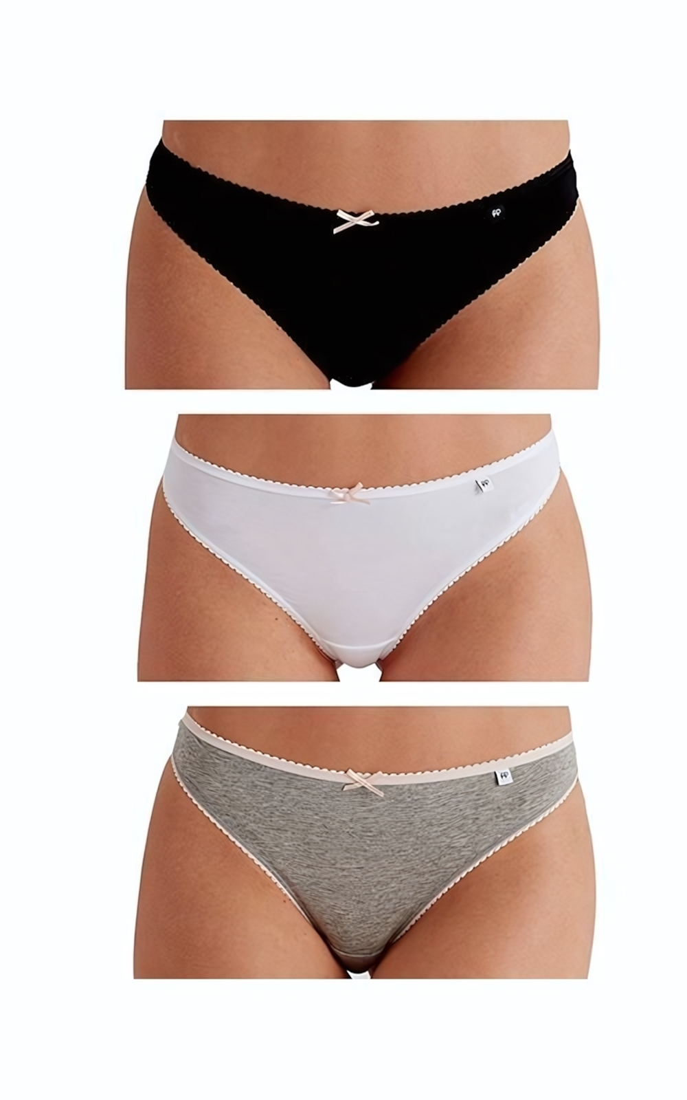 Набор из 3 разноцветных хлопковых трусиков Alice (Размер: S) (Цвет: разноцветный)