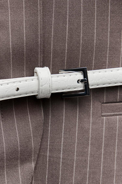 ZARA ЖИЛЕТ С ПОЯСОМ, СЕРОВАТО-КОРИЧНЕВЫЙ