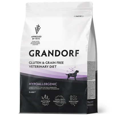Сухой корм GRANDORF VETERINARY DIET Dog HYPOALLERGENIC Полнорационный диетический корм для собак с пищевой аллергией или непереносимостью, кролик 1кг