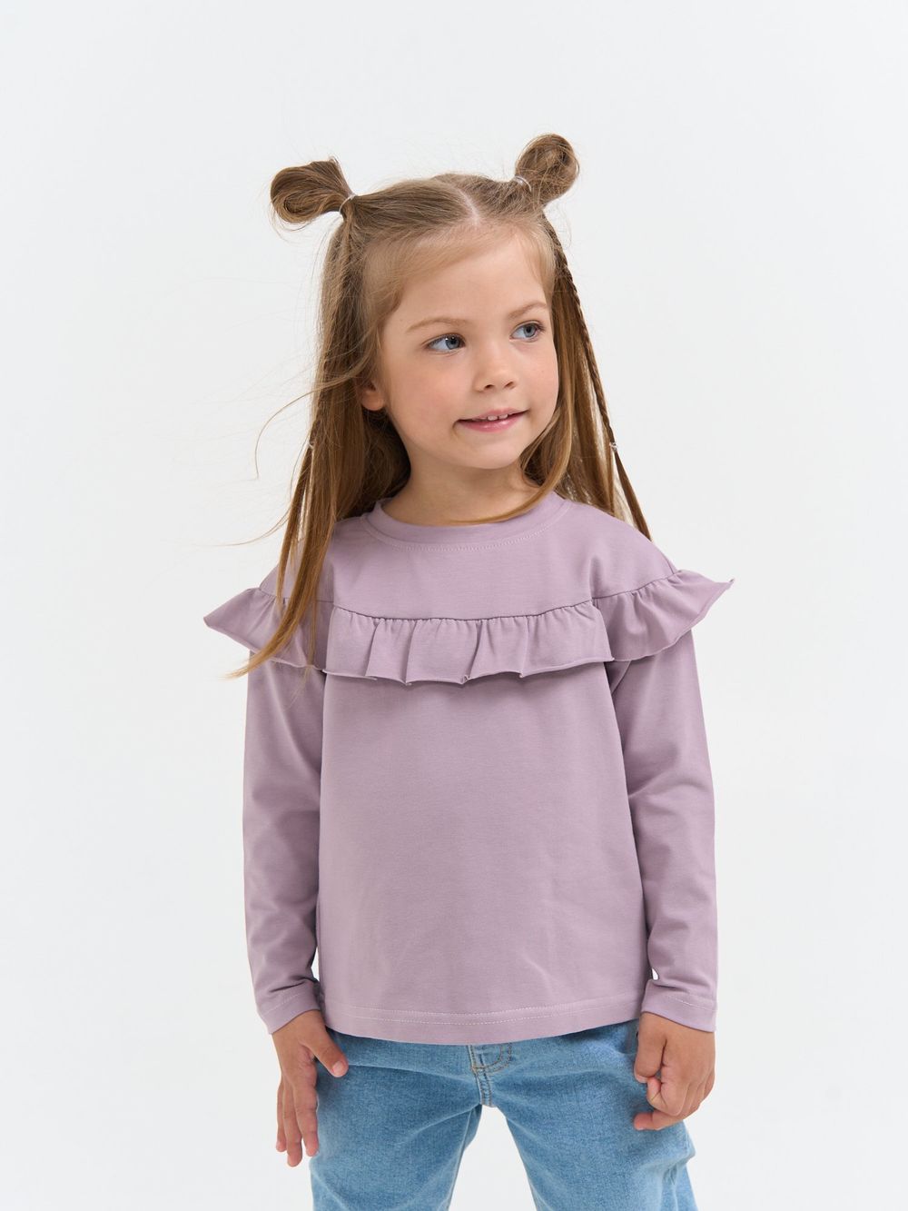 Лонгслив с кокеткой "Вереск"