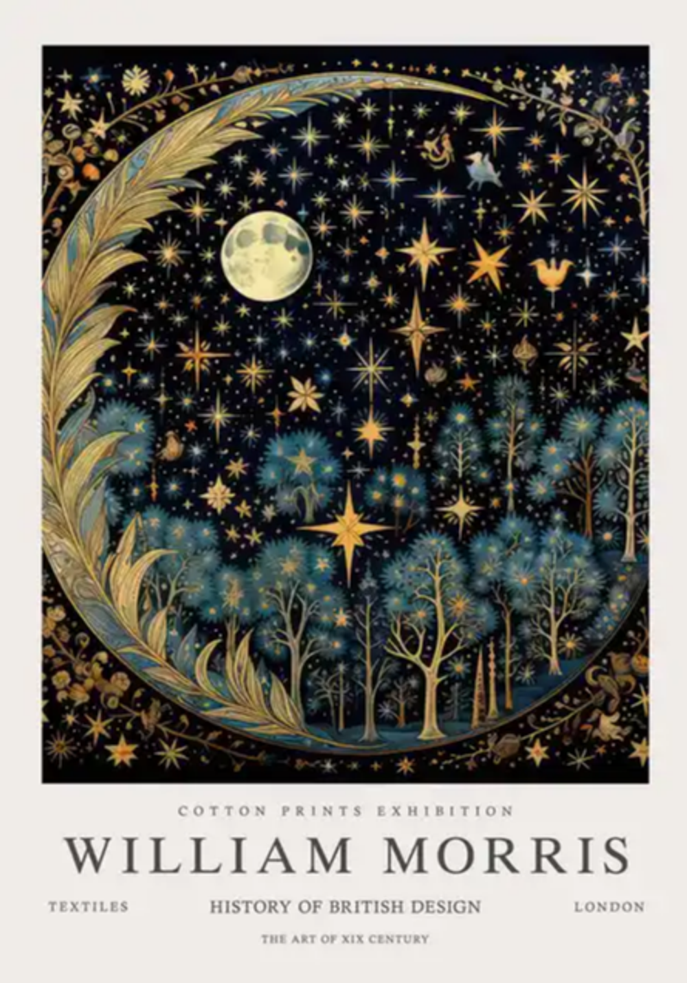 Постер "Полная луна" William Morris (Уильям Моррис), 30x40 см