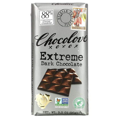 Chocolove, экстрачерный шоколад, 88% какао, 90 г (3,2 унции)