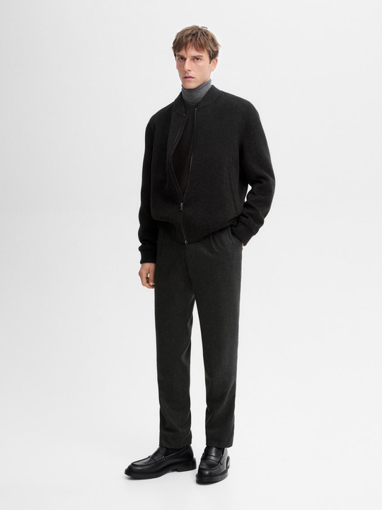 Massimo Dutti Костюмные брюки из смесовой шерсти, маренго