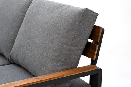 Диван из алюминия Joygarden ТОПА 2-х местный, темно-серый графит