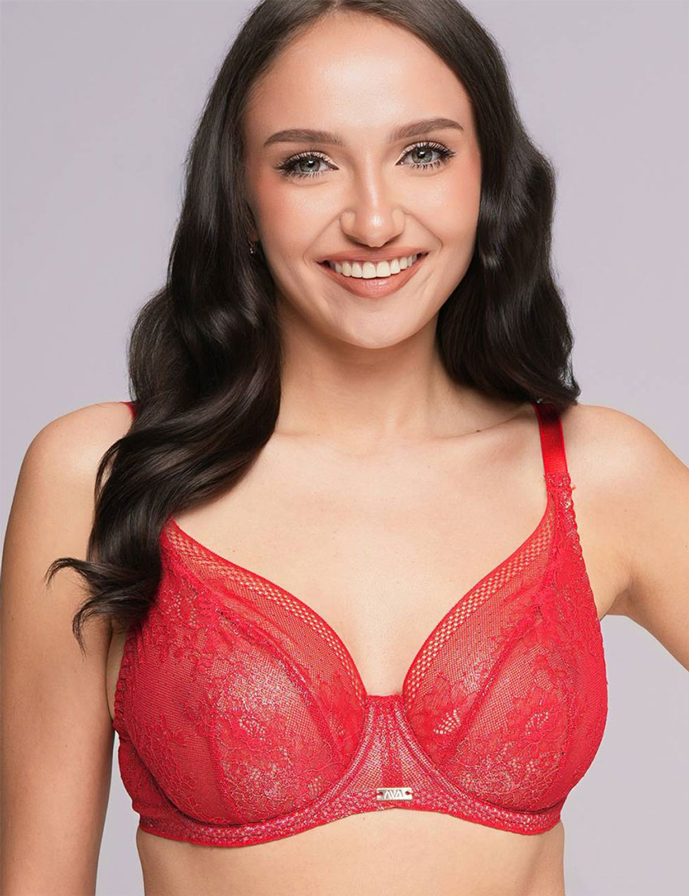 Мягкий кружевной бюстгальтер Ava 2252 M red