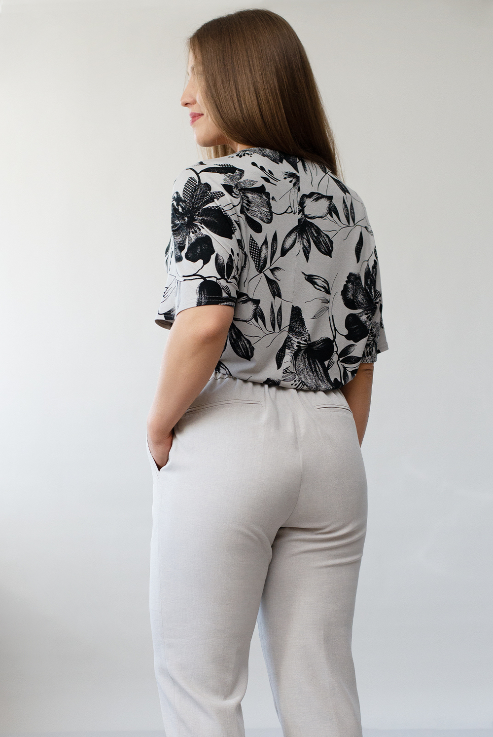 Джемпер женский 1273Л, Цветы #303Ц031273Л