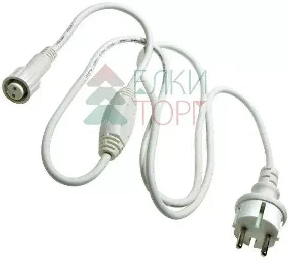 Кабель питания 1,5 м. с выпрямителем для каучуковых и ПВХ 220В., провод белый Каучук, IP65, LTC (LLC-8-3A)