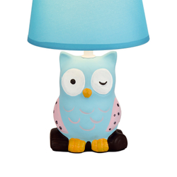 Настольный светильник 1x40Вт E14, керамика/ткань, голубой