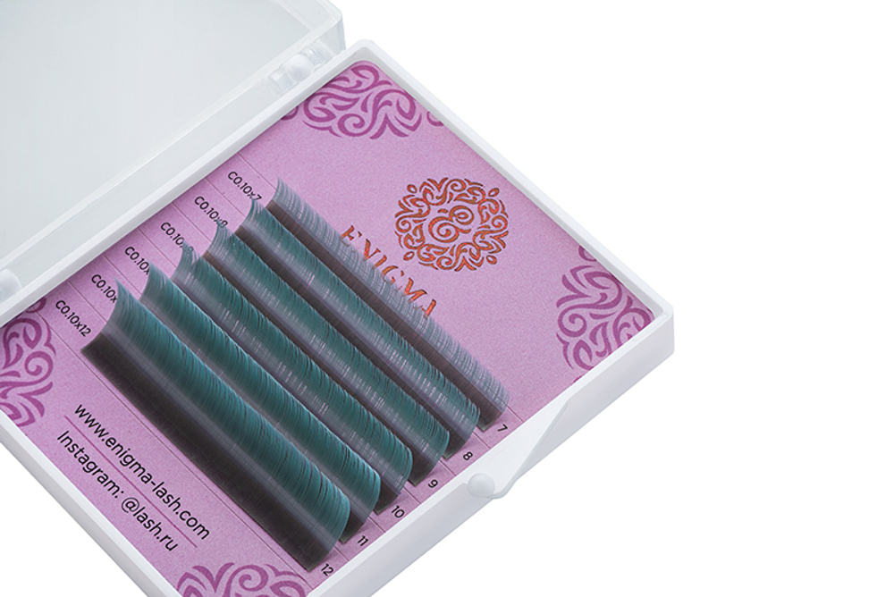 Зеленые Mint ресницы Enigma MIX - 6 линий