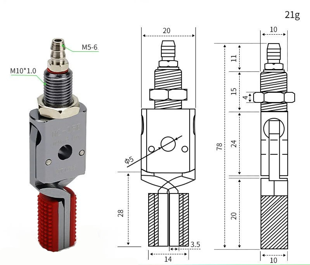 Mini-nc-15e (internal support range: 14-30mm) external teeth without detection