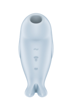 Вакуумный стимулятор клитора с вибрацией Satisfyer Seal You Soon, силикон, голубой, 11 см