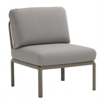 Модуль центральный пластиковый с подушками Nardi Komodo Elemento Centrale, тортора, серый