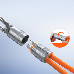 Кабель со съемным ремешком, разъемом USB-C на Lightning, быстрая зарядка 27W, длина 30см, оранжевый цвет, серия LCBA Series от Dux Ducis