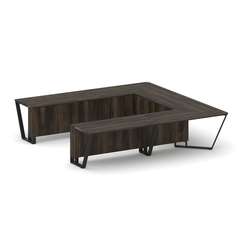 Steel Meet Стол переговорный П-образный KD-PR.B.SP-11P Дуб Мали/Металл Черный 3200*3200*750