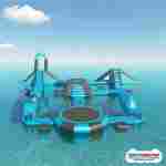 Коммерческий надувной аквапарк для бизнеса «Синий шторм» 33×30×5 м