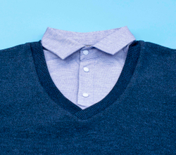 джемпер "обманка"  CEGISA голубая рубашка подросток 4718