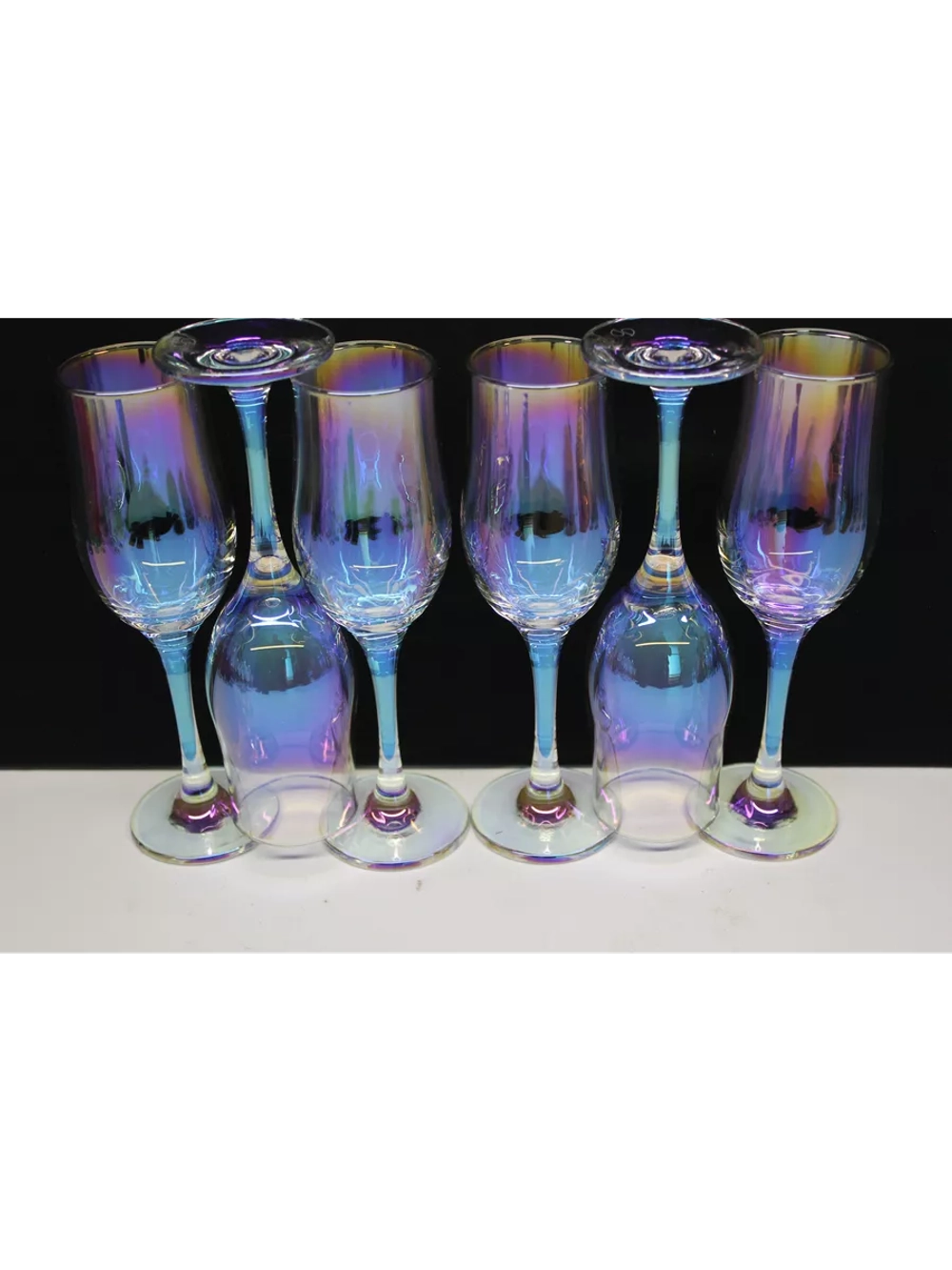 Бокалы для шампанского 6 штук Радужная коллекция