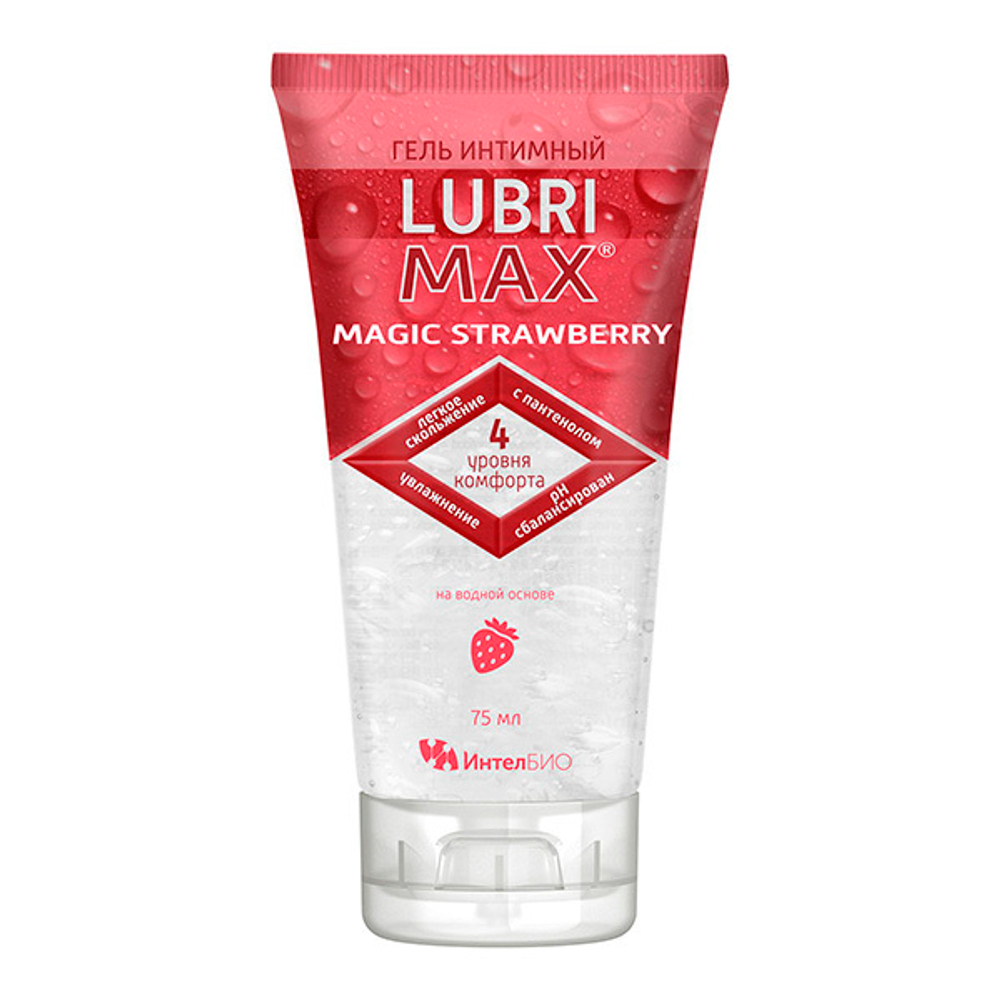 Интимный гель-смазка на водной основе с ароматом клубники ИнтелБИО Lubrimax Magic Strawberry 75мл