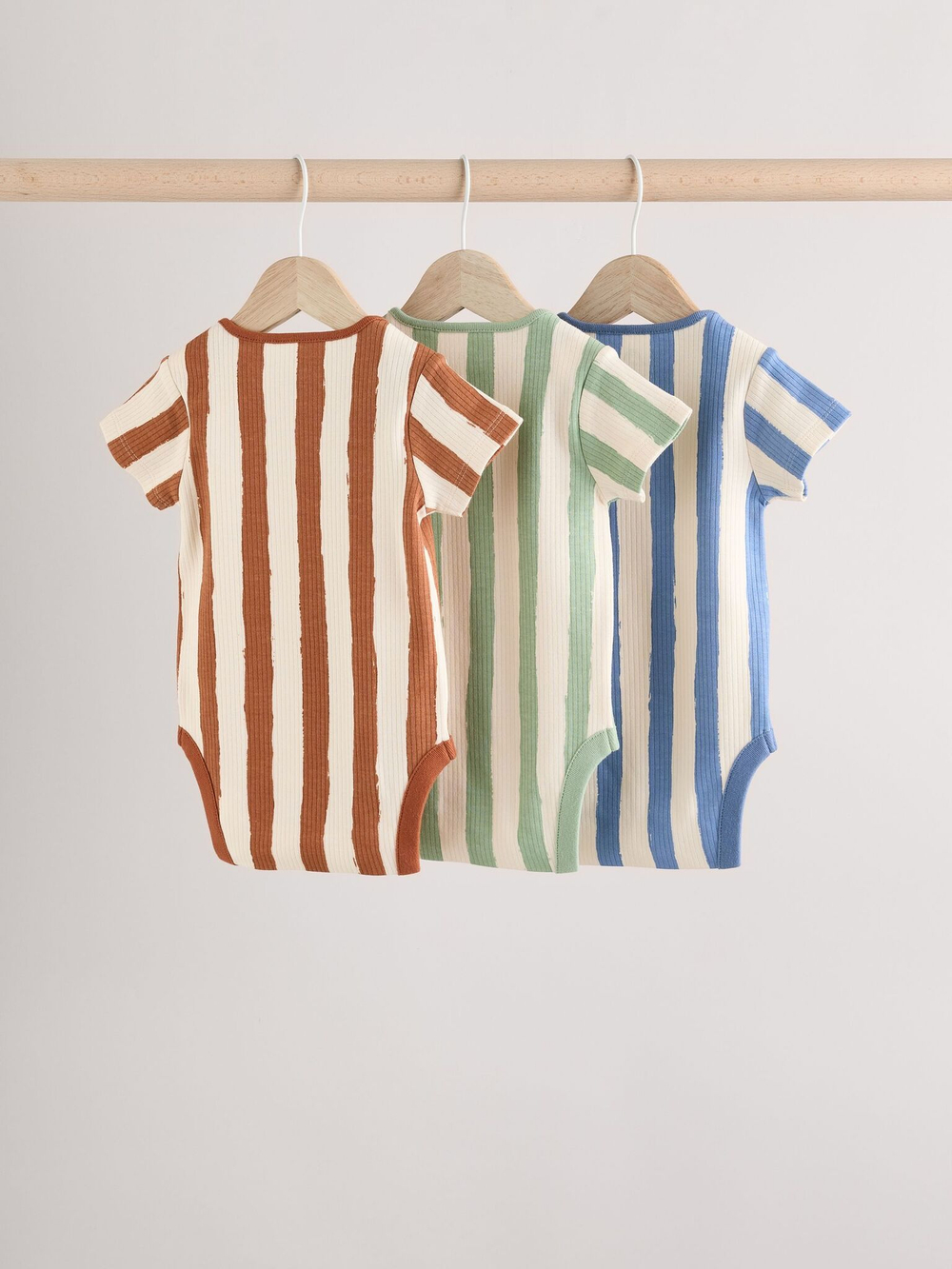 Боди с коротким рукавом для малышей Next E93-287, 3 шт., Бежевый, Мятный, Голубой