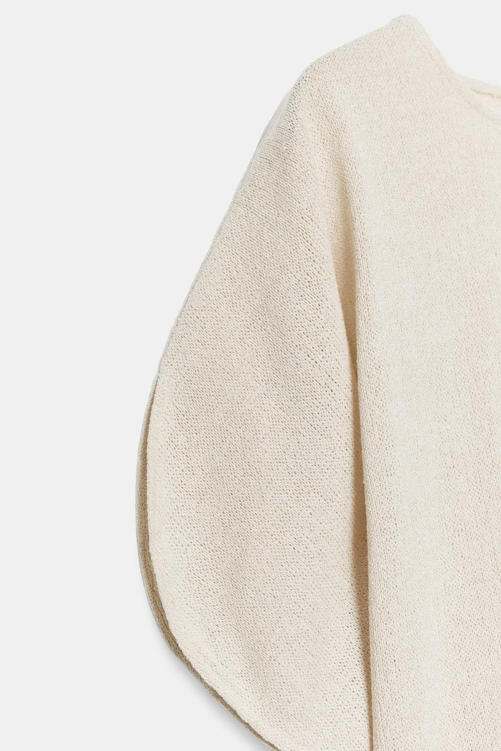 ZARA ТОП В СТИЛЕ РУСТИК С РУКАВАМИ-КРЫЛЫШКАМИ, СВЕТЛО-БЕЖЕВЫЙ