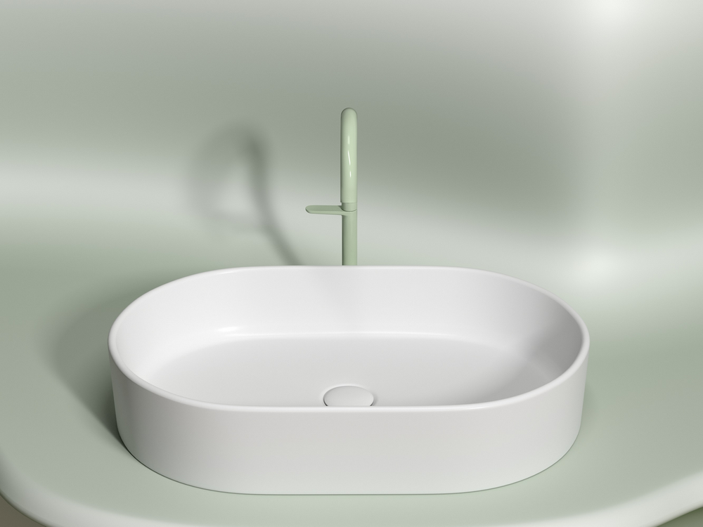 Умывальник чаша накладная овальная (цвет Белый Матовый) Element 608x385x122мм