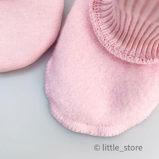 Пинетки "Simple" из футера с начесом, Нежно-розовые